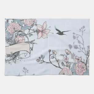 pastel shabby chic kitchen towel