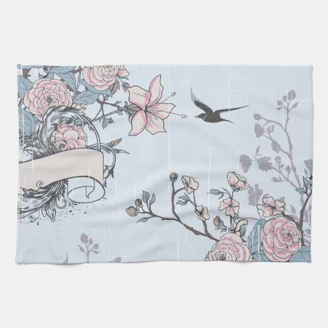 pastel shabby chic kitchen towel (Horizontal)