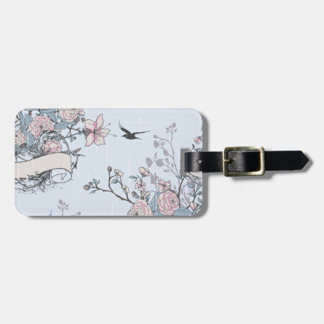pastel shabby chic luggage tag (Front Horizontal)