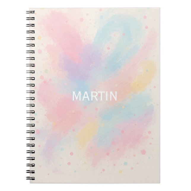 Pastel Shade Customised Name NoteBook (Front)