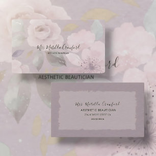 Pastel shaded watercolor  Floral Business Card