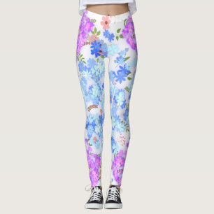 pastel shades floral pattern  leggings