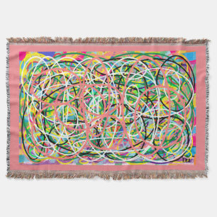 Pastel shades hoops patterns themed pink throw blanket