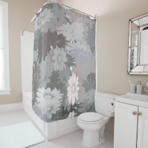 Pastel Shades of Grey and Pink shower curtain