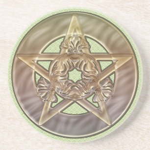 Pastel Shades Pentacle Sandstone Coaster