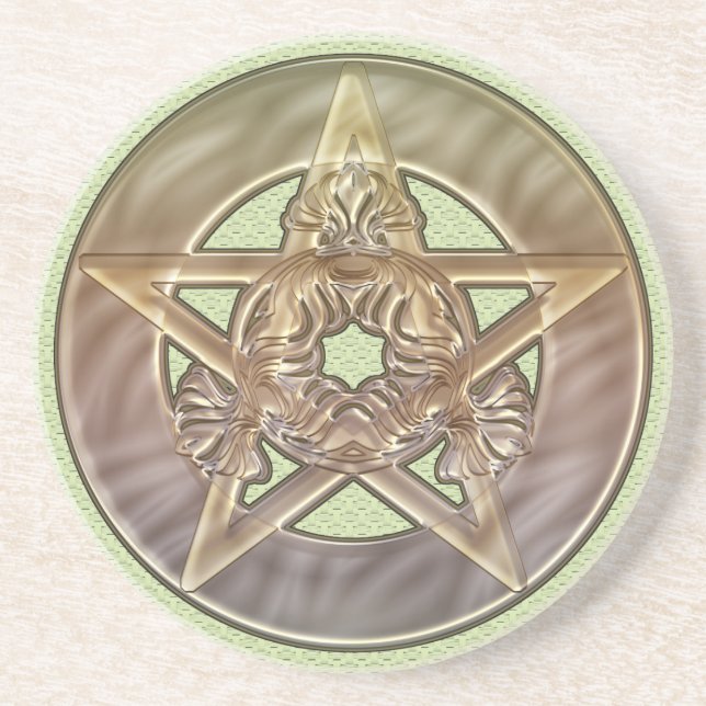 Pastel Shades Pentacle Sandstone Coaster (Front)
