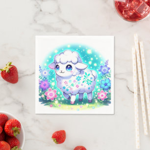 Pastel Sheep Baby Shower Napkin