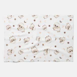 Pastel Sheep Pattern Kitchen Towel
