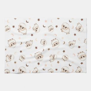 Pastel Sheep Pattern Kitchen Towel