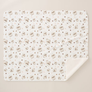 Pastel Sheep Pattern Sherpa Blanket