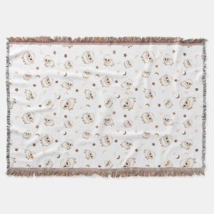 Pastel Sheep Pattern Throw Blanket