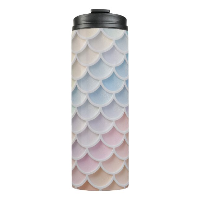 Pastel Shimmer Mermaid Scales Thermal Tumbler (Front)