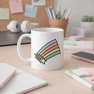 Pastel Shooting Star Rainbow Retro Aesthetic  Coffee Mug