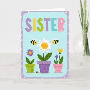 Pastel Sisters Day Flower Card