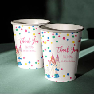 Pastel Sisters Joint Birthday Party Paper Cups