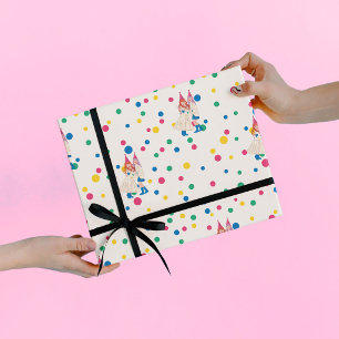 Pastel Sisters Joint Birthday Party Wrapping Paper Sheet