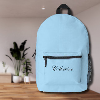 Pastel Sky | Black Personalized Name  Printed Backpack