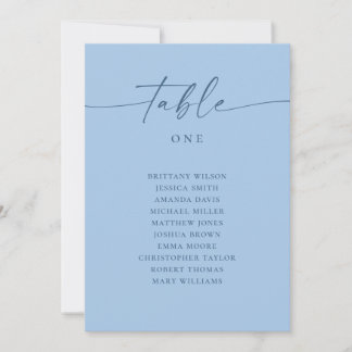 Pastel Sky Blue Modern Wedding Beach Seating Chart Invitation