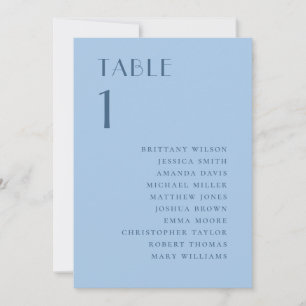 Pastel Sky Blue Wedding Coastal Seating Chart Invitation