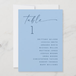 Pastel Sky Blue Wedding Coastal Seating Chart Invitation