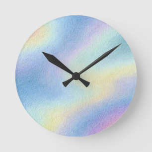 Pastel Sky Drift Round Clock