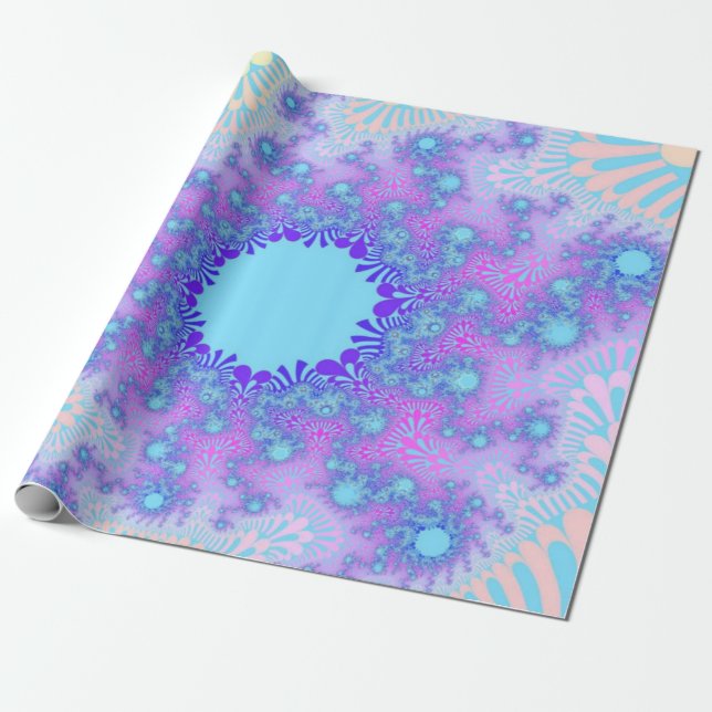 Pastel Sky Sunburst Wrapping Paper (Unrolled)