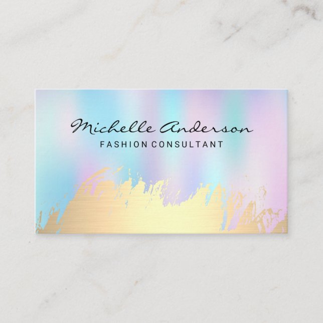 Pastel Smooth Blur Background Gold Brushed Business Card (Front)