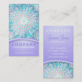 Pastel Snowflake Mandala - Purple Business Card