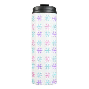 Pastel Snowflake Pattern Thermal Tumbler