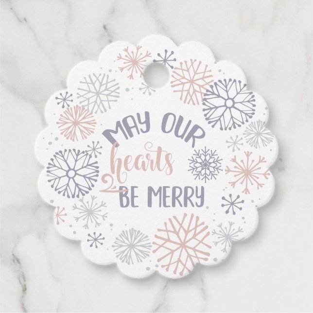 Pastel Snowflakes Christmas Favour Tags (Front)
