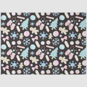 Pastel Snowflakes Christmas Trees Candy Christmas Tissue Paper