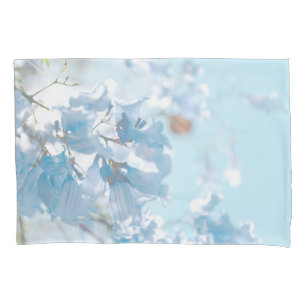 Pastel Soft Blue Jacaranda Tree Flowers Blossoms Pillowcase