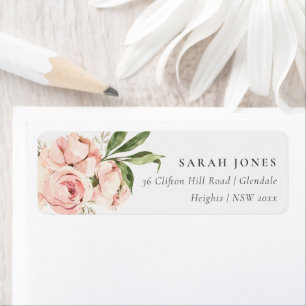 Pastel Soft Blush Peach Peony Adresse florale