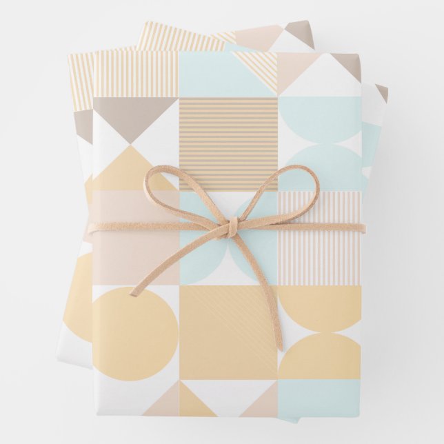 Pastel Soft Colour Abstract Geometric Pattern  Wrapping Paper Sheet (In situ)