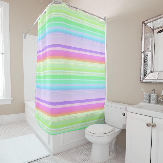 Pastel soft colour rainbow striped (In Situ)