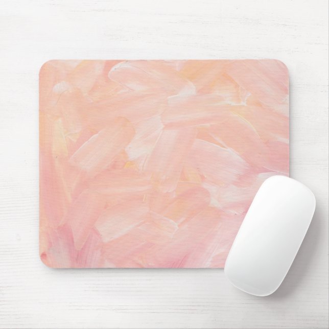 Pastel soft pink painted. Elegant blush brush Mouse Pad (With Mouse)