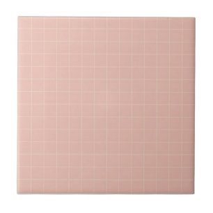 Pastel Soft Pink & Pale Yellow Chequered Pattern Tile
