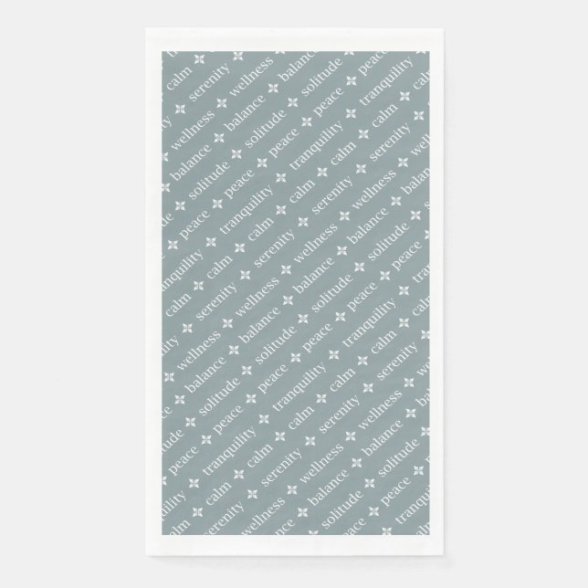 Pastel Spa & Wellness Typography Pattern Napkin (Front)