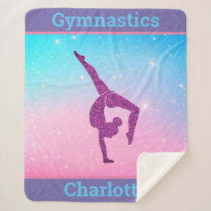 Pastel Sparkle Gymnastics Sherpa Blanket