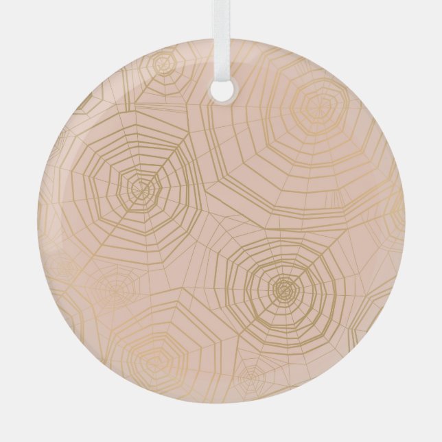 Pastel spider web: Halloween pattern. Glass Ornament (Front)
