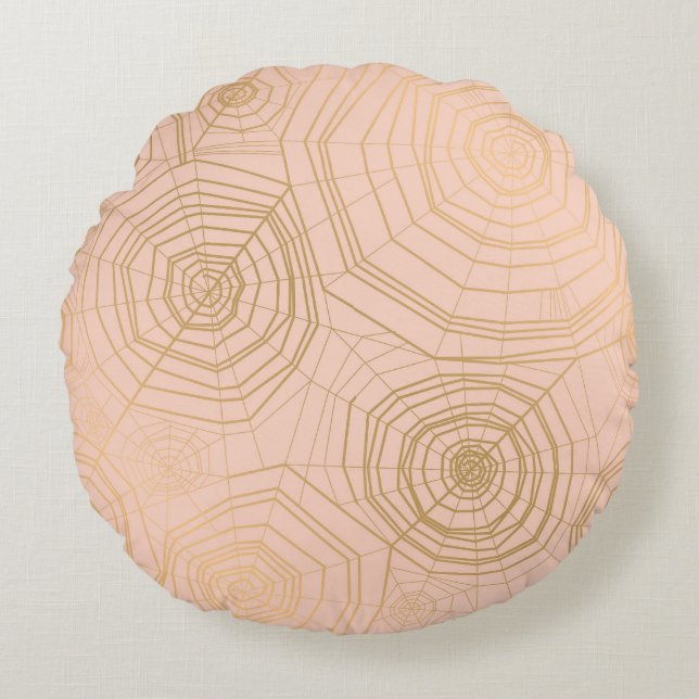 Pastel spider web: Halloween pattern. Round Pillow (Front)