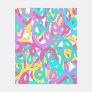 Pastel Spirals Abstract Print Fleece Blanket