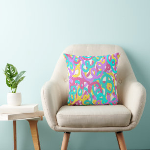 Pastel Spirals Abstract Print  Throw Pillow
