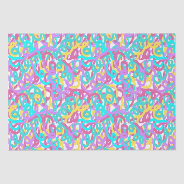 Pastel Spirals Abstract Print  Tissue Paper (Front)