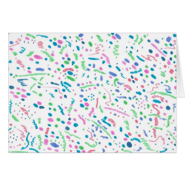 Pastel Splatter Confetti Print Greeting Card (Front Horizontal)
