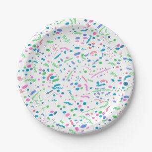Pastel Splatter Confetti Print Paper Plate