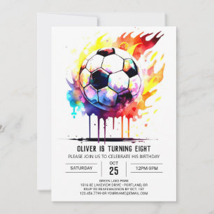 Pastel Sports Printable Kids Birthday Invitation