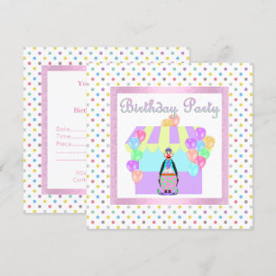 PASTEL SPOTS CIRCUS INVITATION AMUSANTE rose