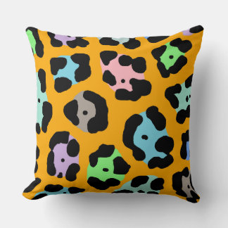 Pastel Spots Jaguar Throw Pillow