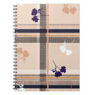 Pastel Spring Branch: Chequered Vintage Grid Notebook